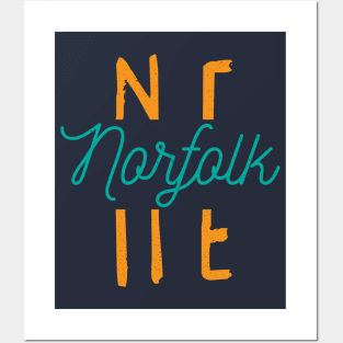 Norfolk NE City Typography Posters and Art